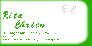 rita chrien business card